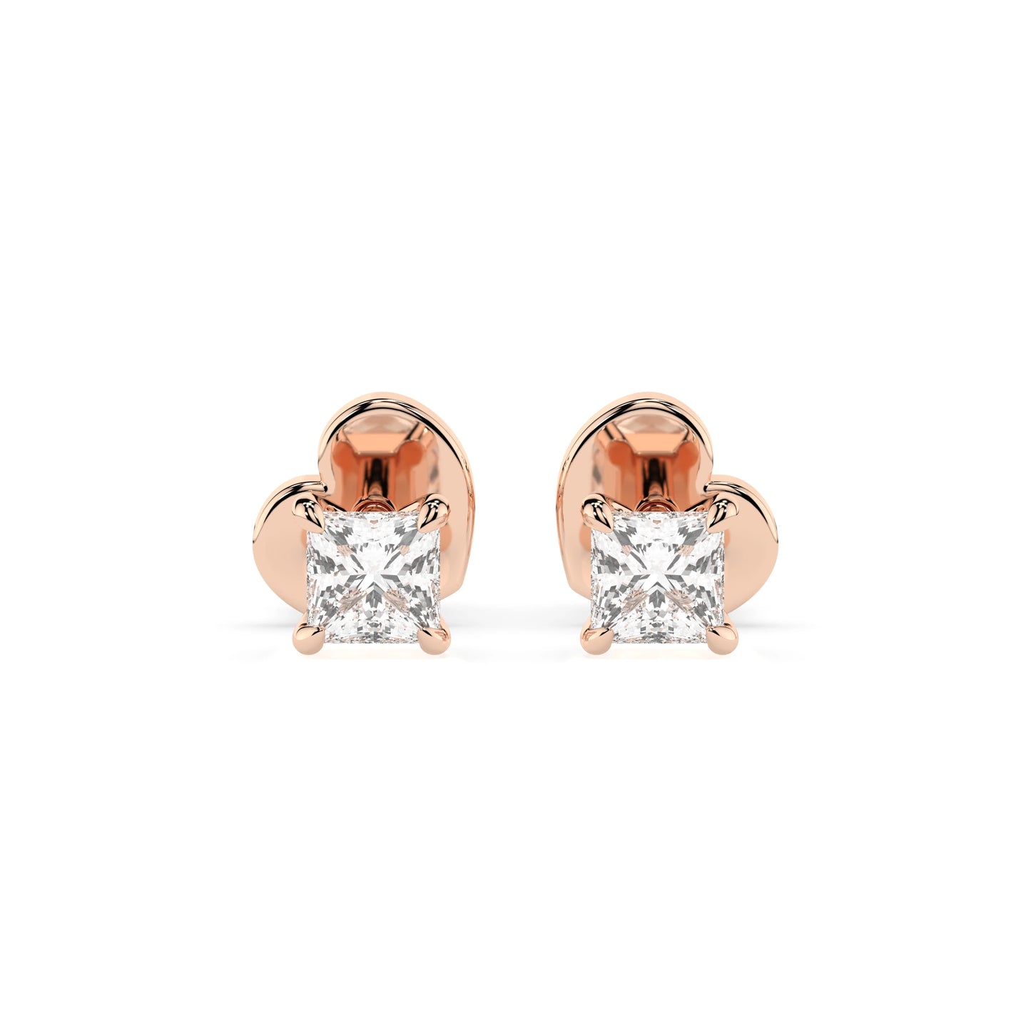 Solitaire Butterfly Earring (Princess), 0.34 ct — 102-10113(3.0)PR