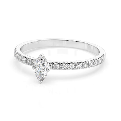 Solitaire Eternity Ring (Marquise), 0.1 ct — 101-10181/4(0.10)MARQUISE