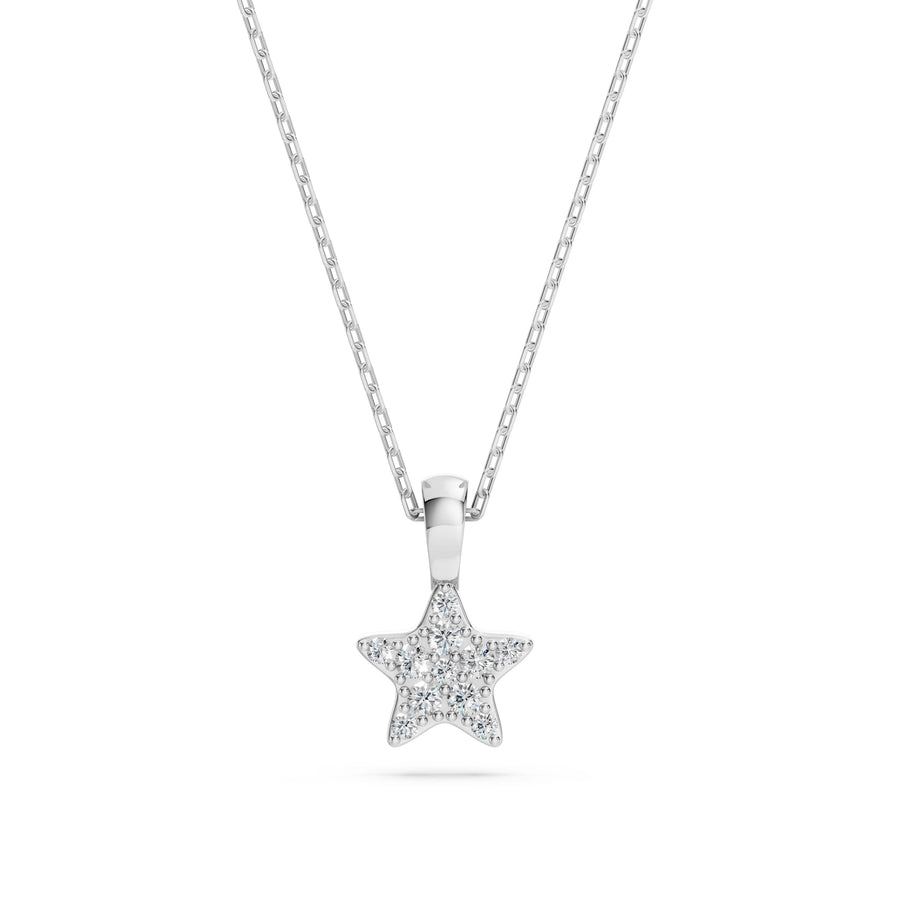Delicate Diamond Necklace Round 0.03ct by Qutahia Jewellery