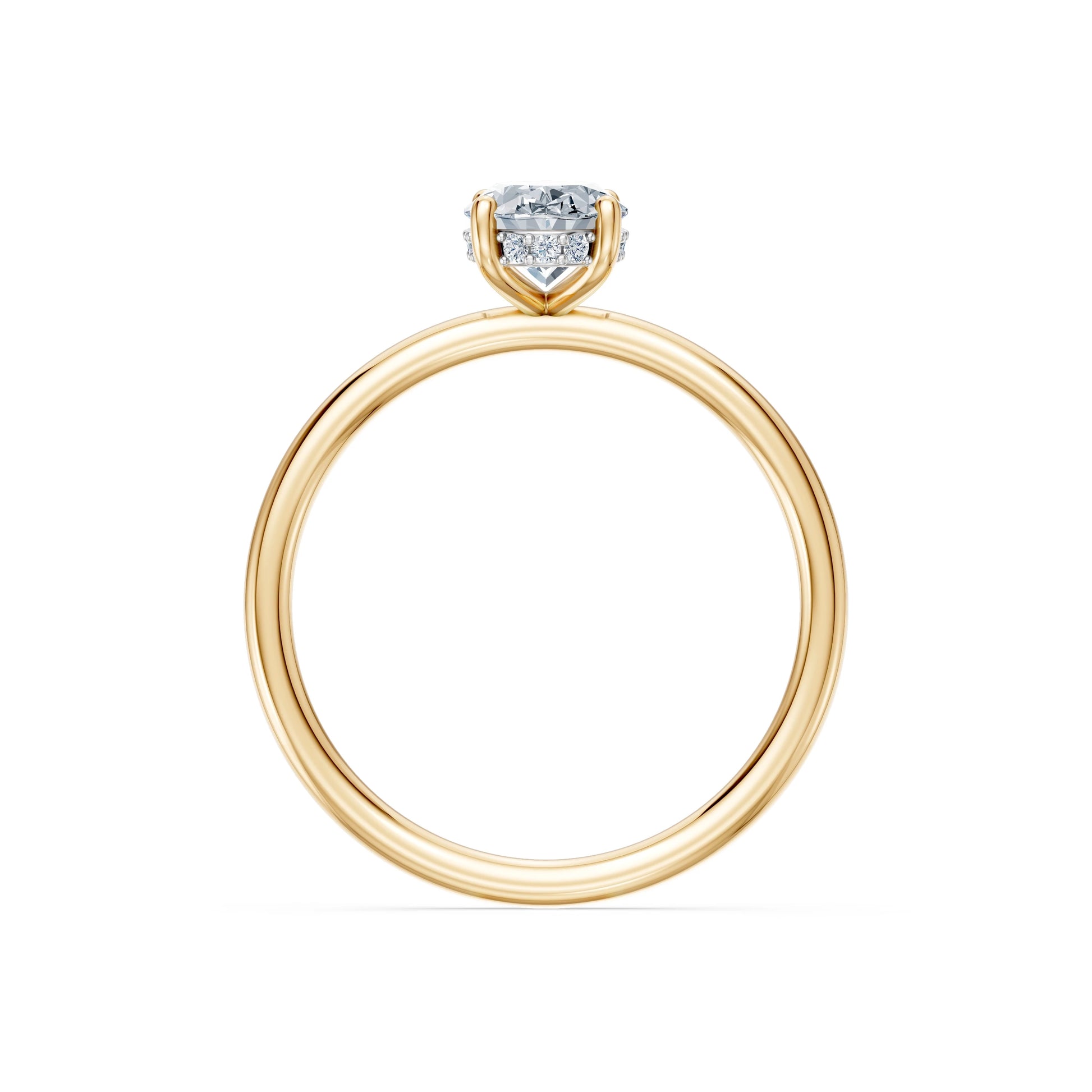 Oval Lab Grown Diamond Micro Pave Engagement Ring 1.0ct by Qutahia Jewellery
