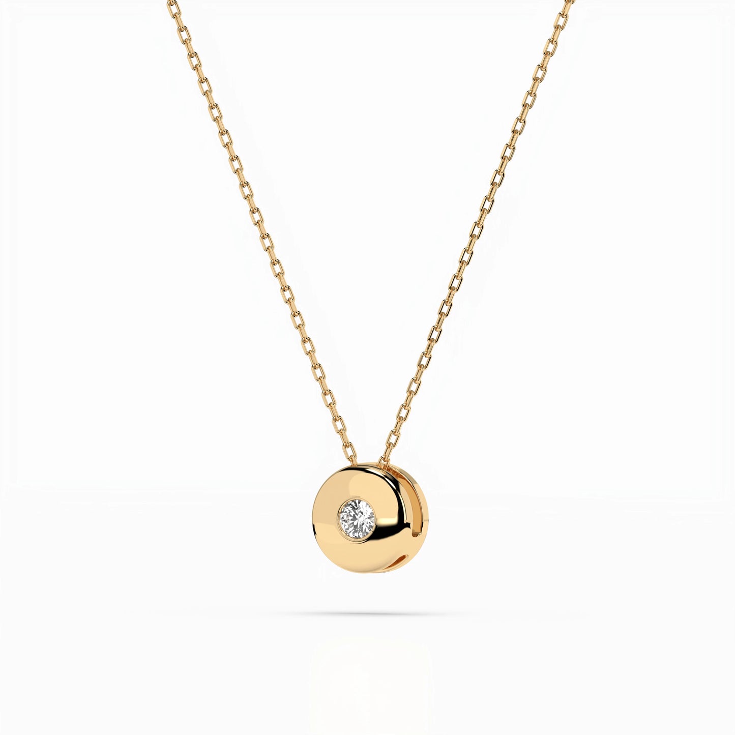 Solitaire Necklace (Round), 0.04 ct — 104-10015(2.2)