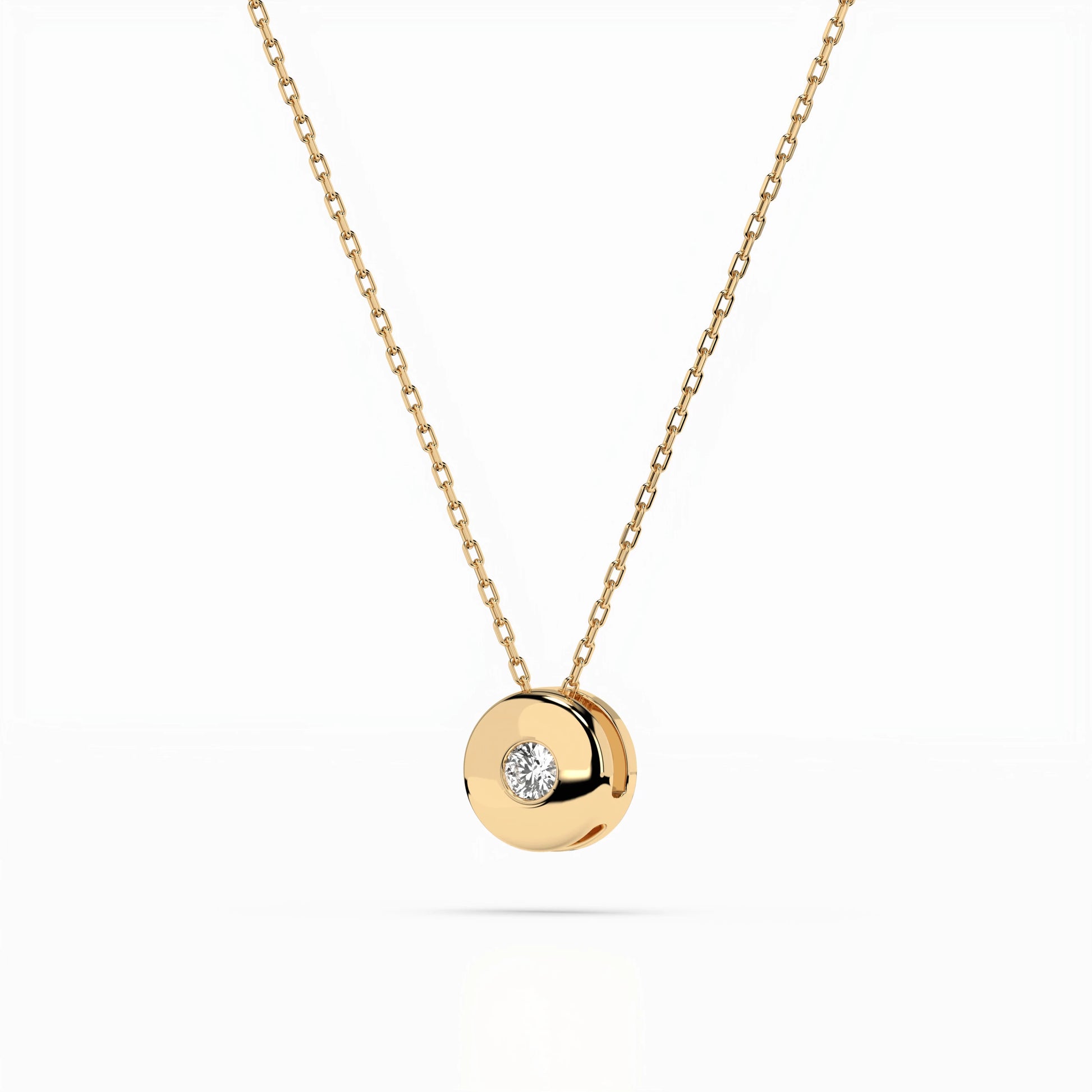 Solitaire Necklace (Round), 0.04 ct — 104-10015(2.2)