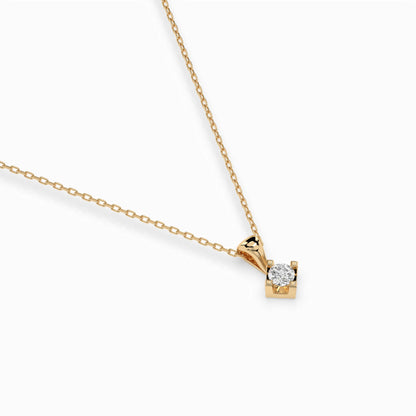 Solitaire Necklace (Round), 0.08 ct — 104-10014(2.7)