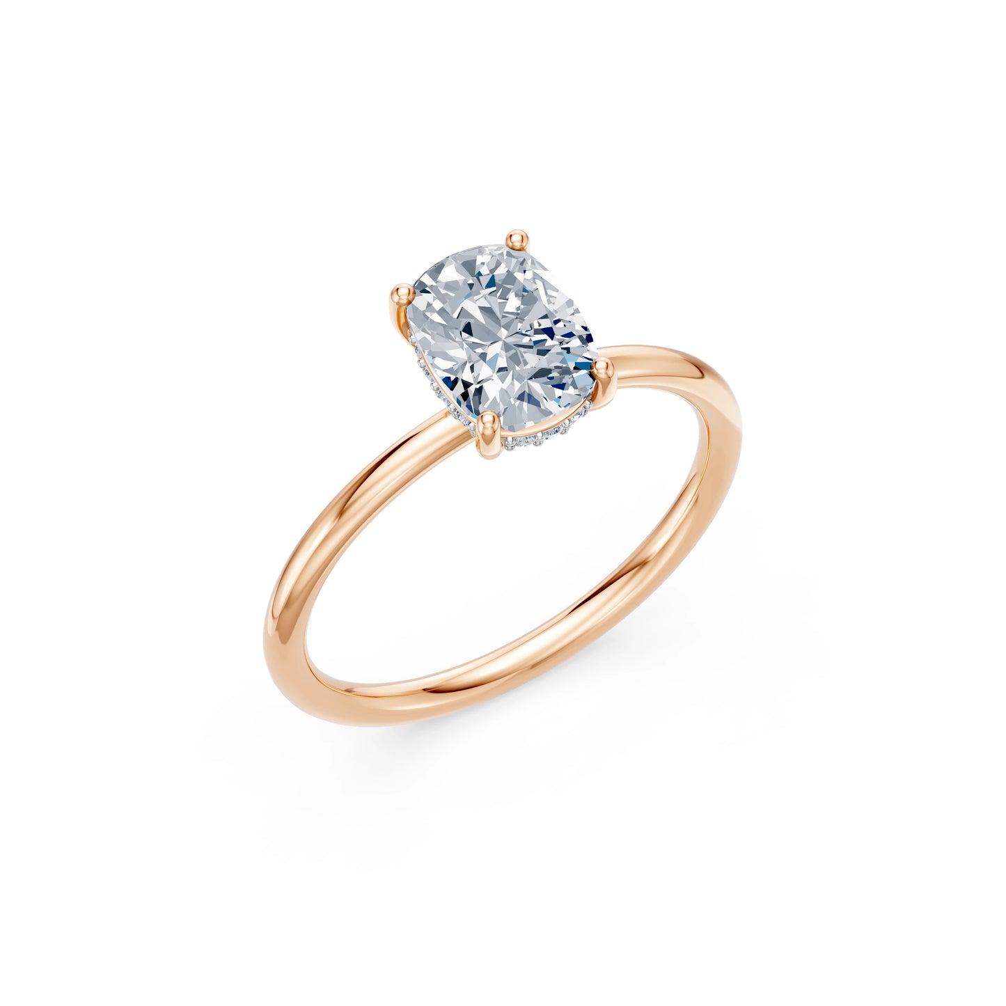 Cushion Lab Grown Diamond Micro Pave Engagement Ring 1.5ct by Qutahia Jewellery