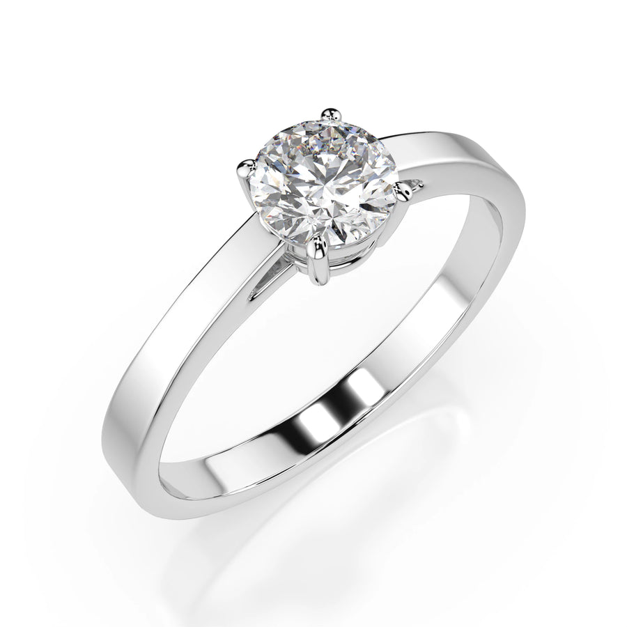 Solitaire Diamond Ring Round 0.5ct by Qutahia Jewellery