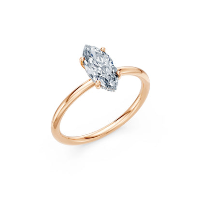 Marquise Lab Grown Diamond Micro Pave Engagement Ring 1.0ct by Qutahia Jewellery