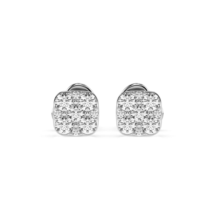 Illusion Diamond Earrings Round 0.06ct by Qutahia Jewellery