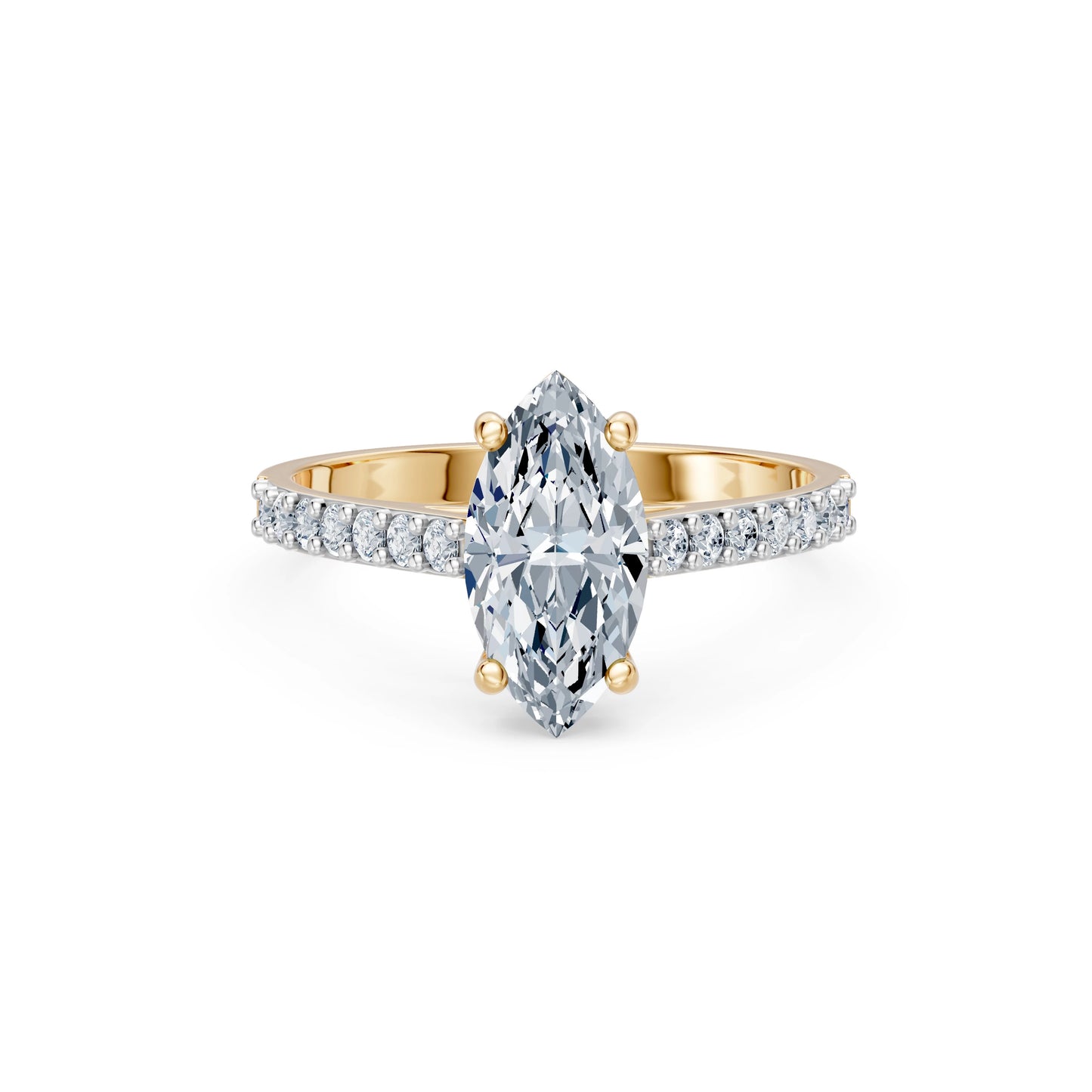 Marquise Lab Grown Diamond Slim Pave Eternity Ring 1.5ct by Qutahia Jewellery