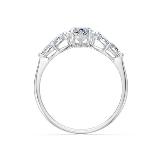 Marquise Lab Grown Diamond Side Stone Eternity Ring 1.0ct by Qutahia Jewellery