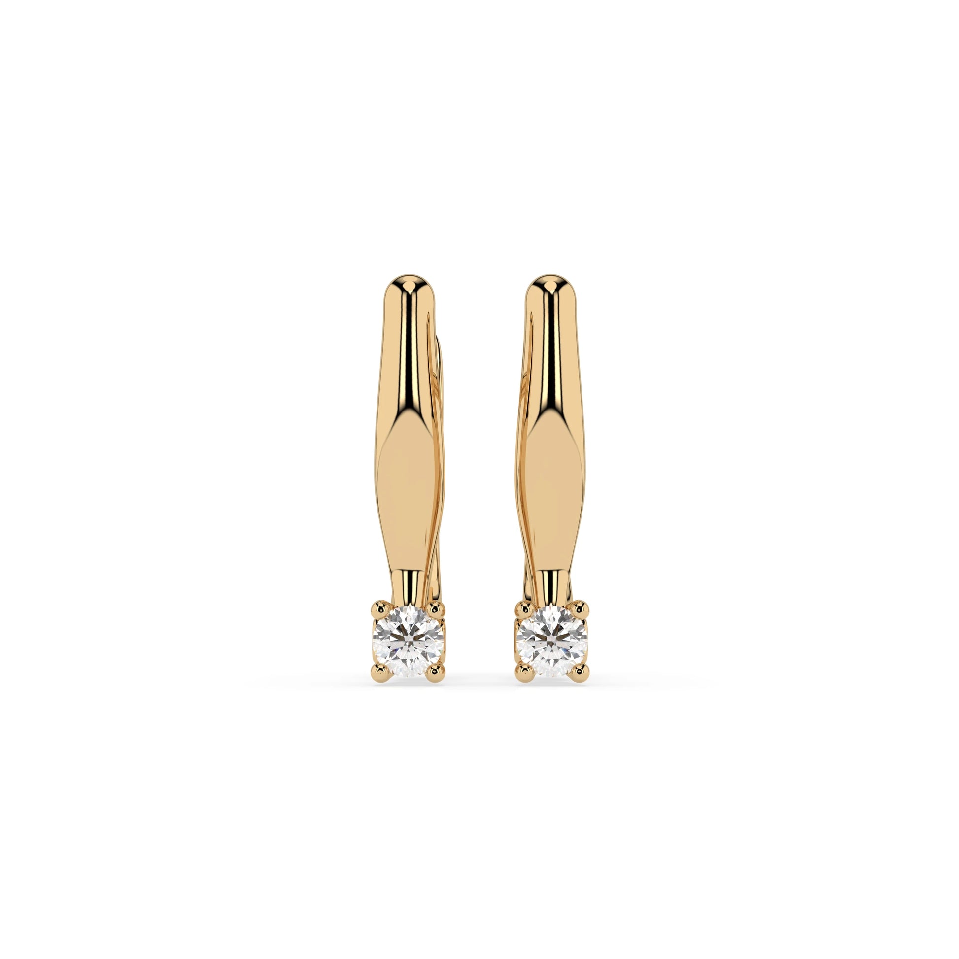Solitaire English Lock Earring (Round), 0.12 ct — 102-10035(2.5)
