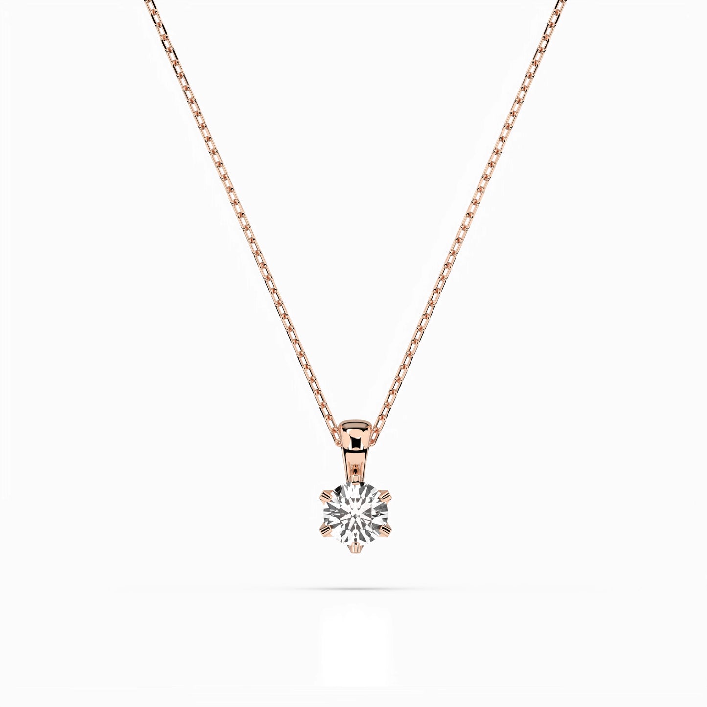 Solitaire Necklace (Round), 0.15 ct — 104-10004(3.4)