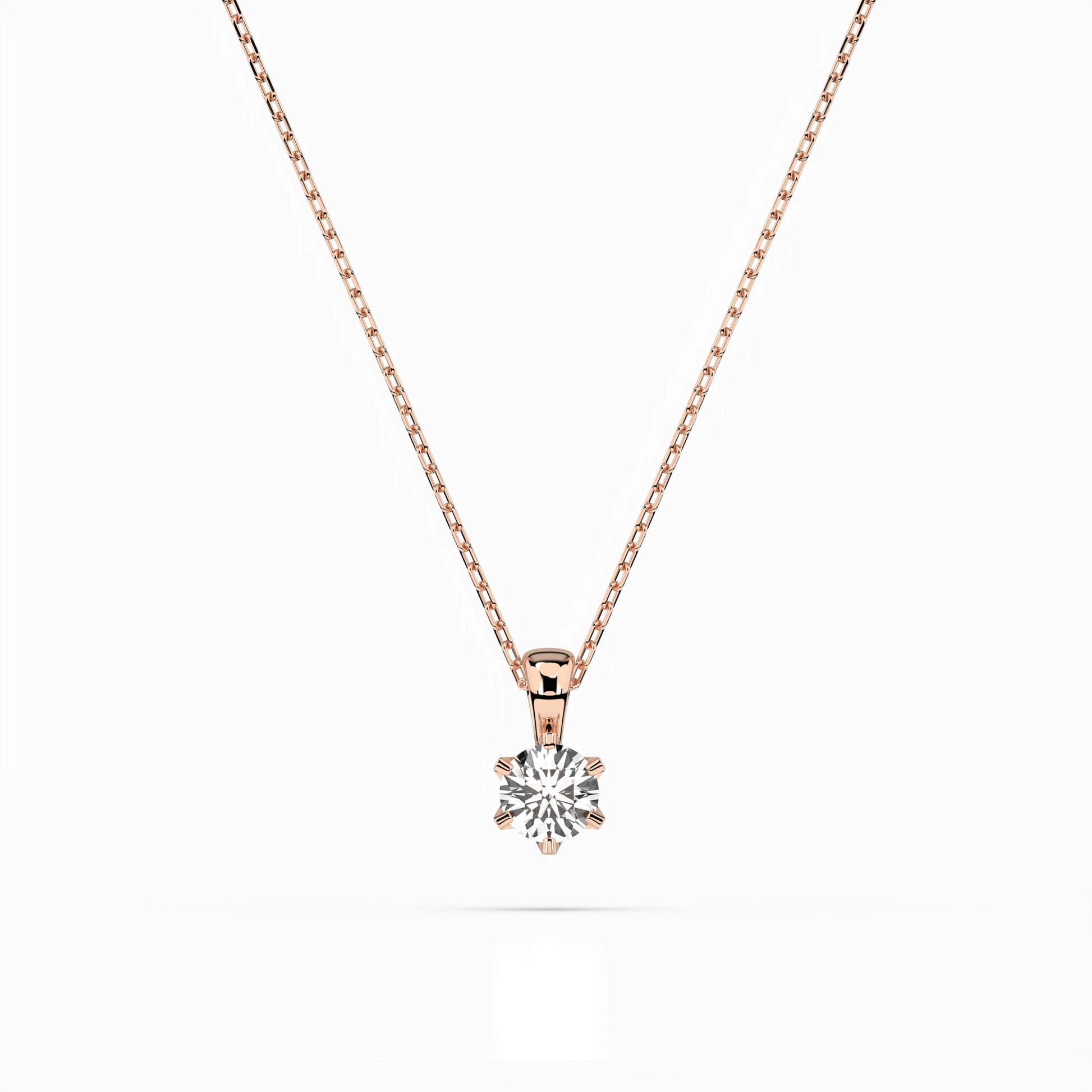 Solitaire Necklace (Round), 0.15 ct — 104-10004(3.4)