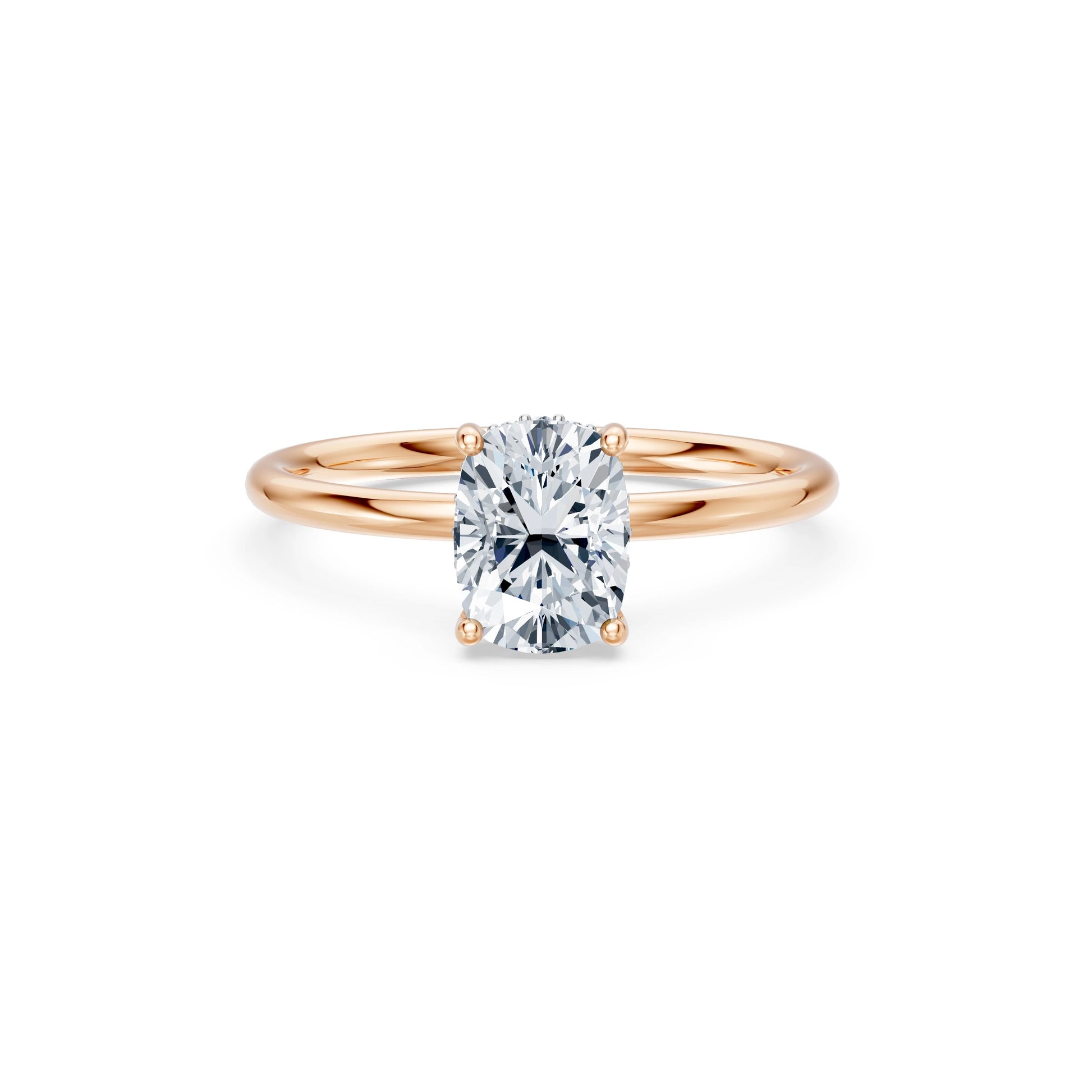 Cushion Lab Grown Diamond Micro Pave Engagement Ring 1.5ct by Qutahia Jewellery