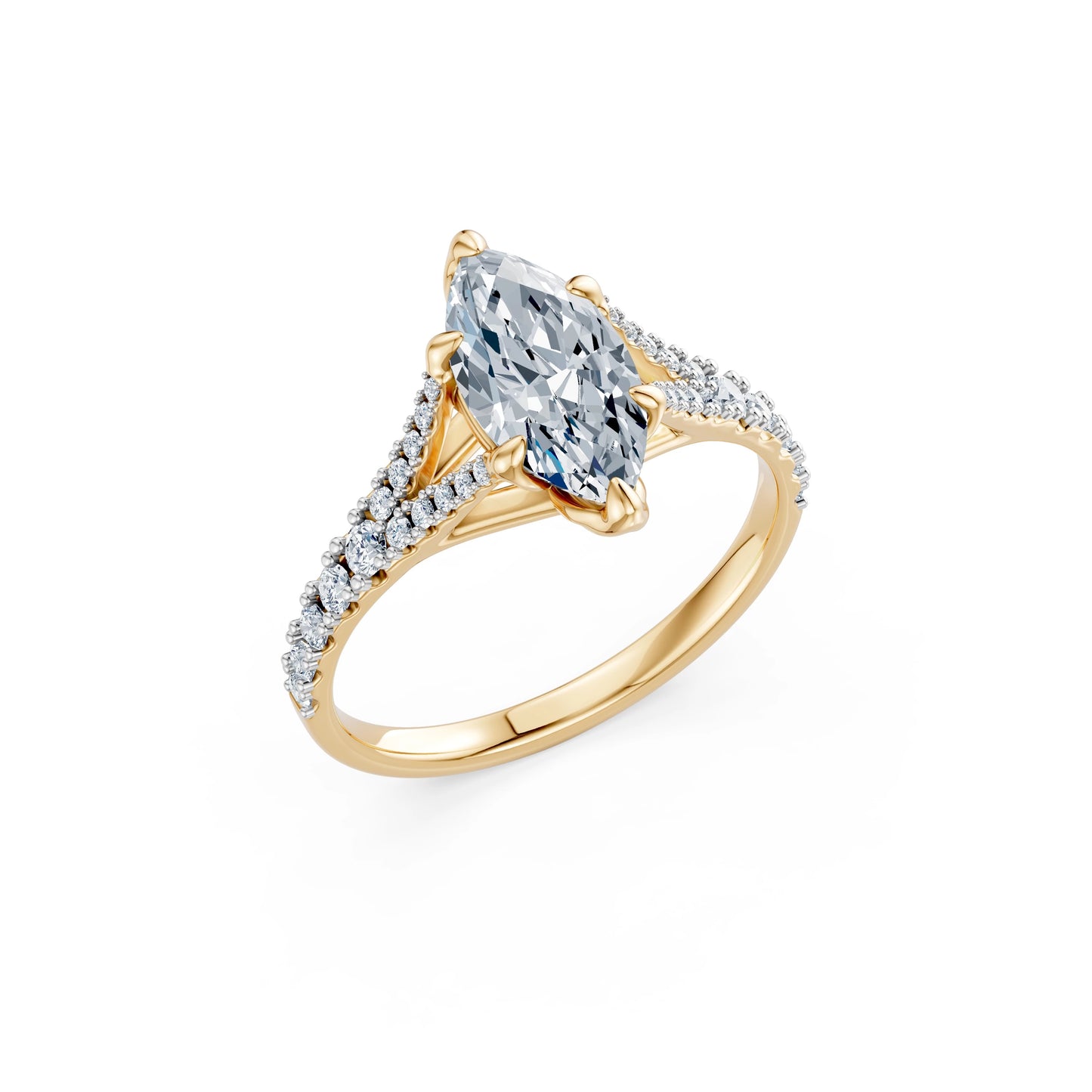Marquise Lab Grown Diamond Micro Pave Eternity Ring 1.5ct by Qutahia Jewellery