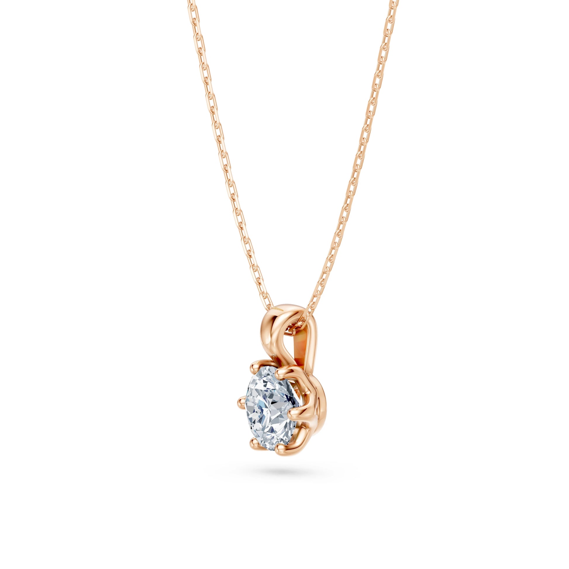 Round Brilliant Diamond Solitaire Necklace 0.5ct by Qutahia Jewellery