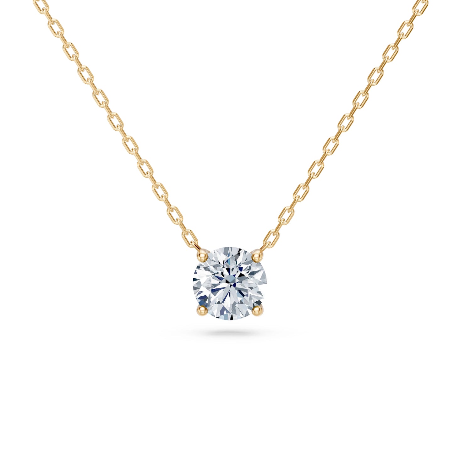 Round Brilliant Diamond Fine Solitaire Necklace 0.7ct by Qutahia Jewellery