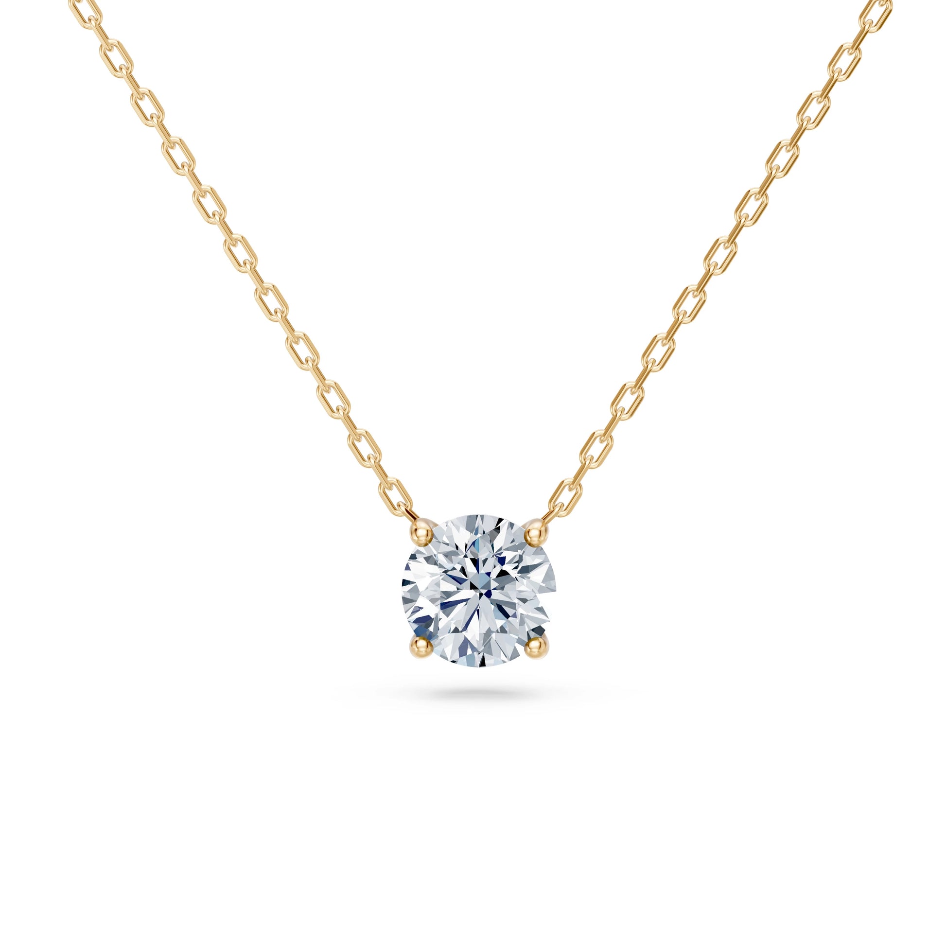 Round Brilliant Diamond Fine Solitaire Necklace 0.7ct by Qutahia Jewellery