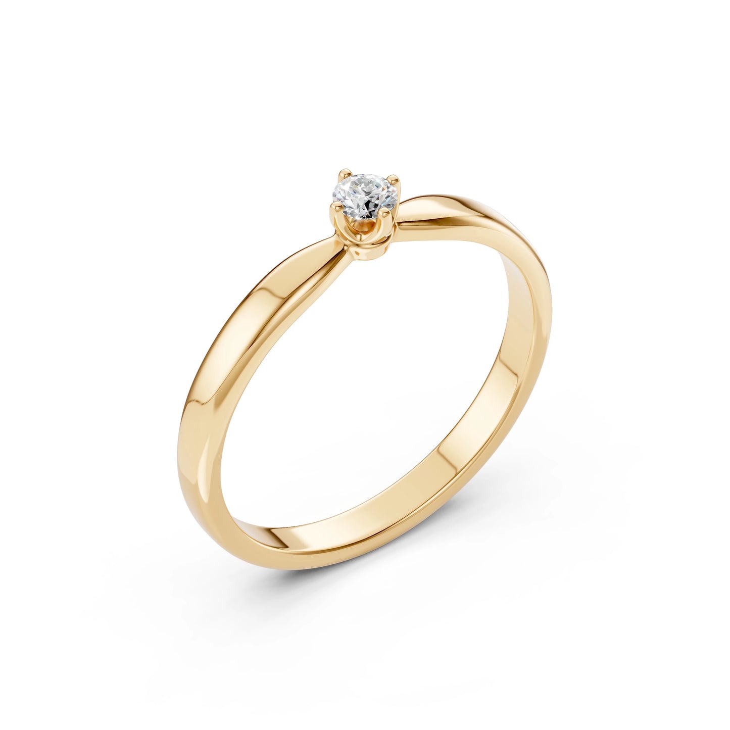 Solitaire Ring (Round), 0.1 ct — 101-10041(3.0)