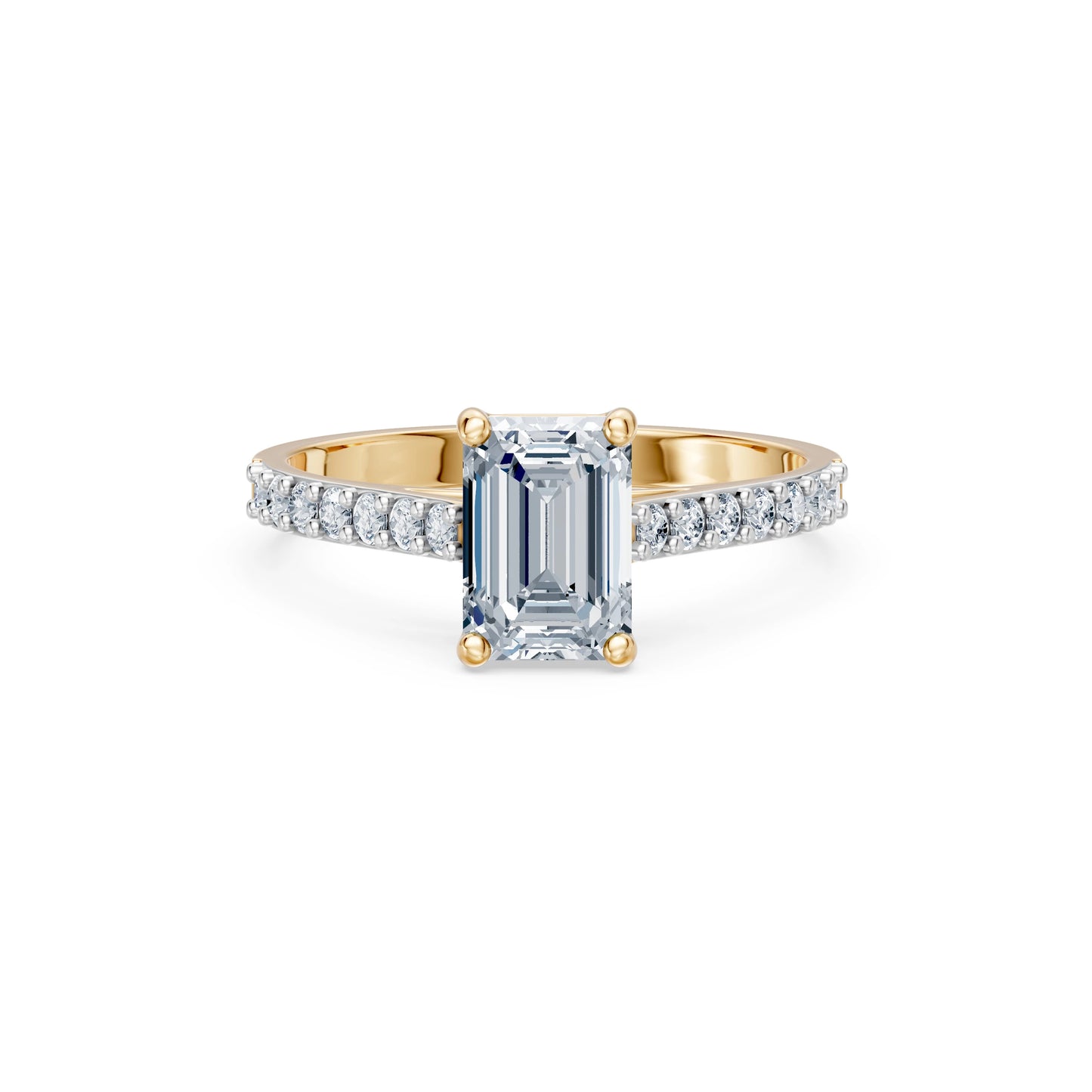 Emerald Lab Grown Diamond Slim Pave Eternity Ring 1.5ct by Qutahia Jewellery