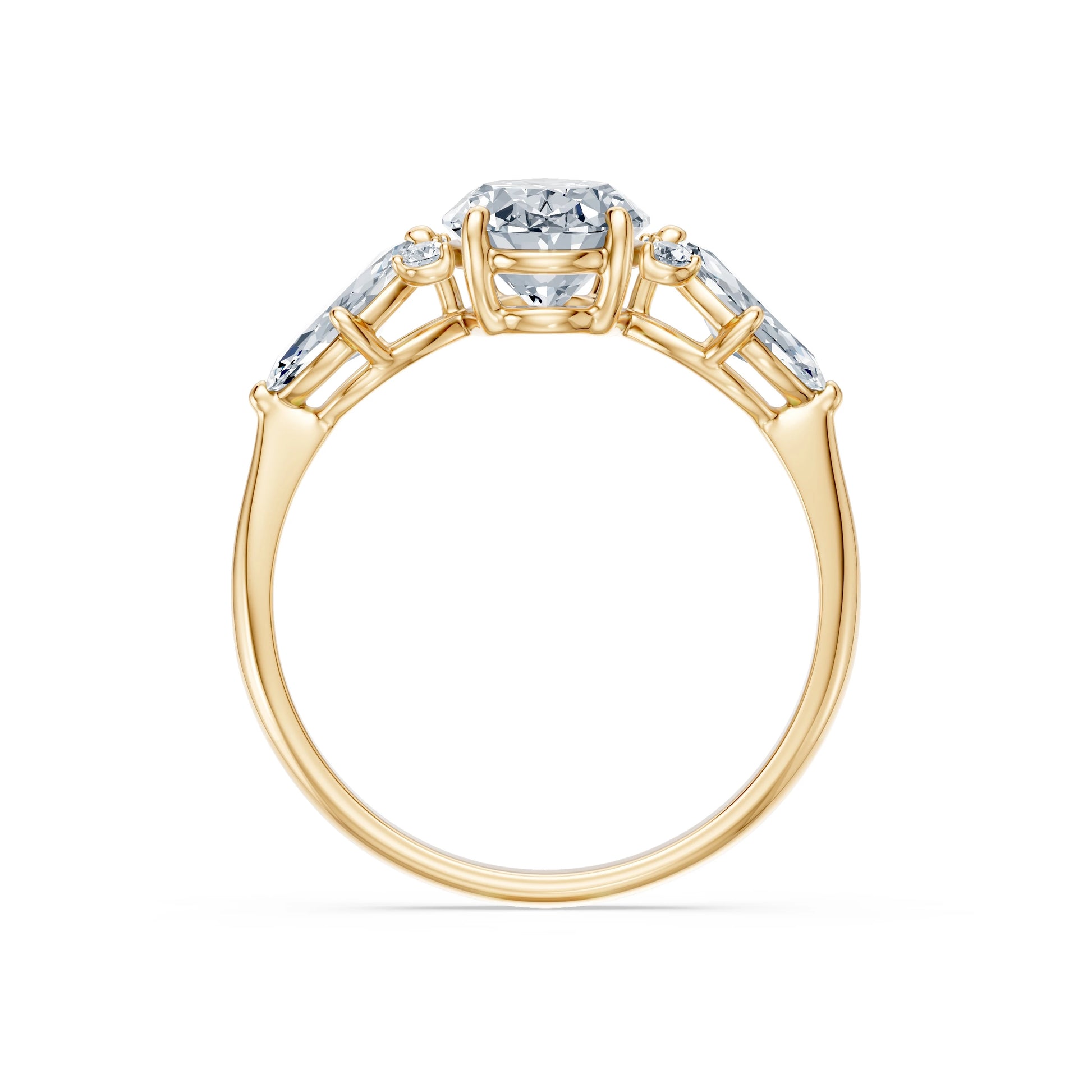 Oval Lab Grown Diamond Side Stone Eternity Ring 1.5ct by Qutahia Jewellery