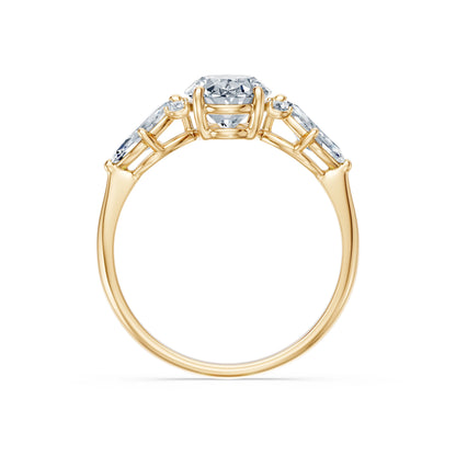 Oval Lab Grown Diamond Side Stone Eternity Ring 1.5ct by Qutahia Jewellery