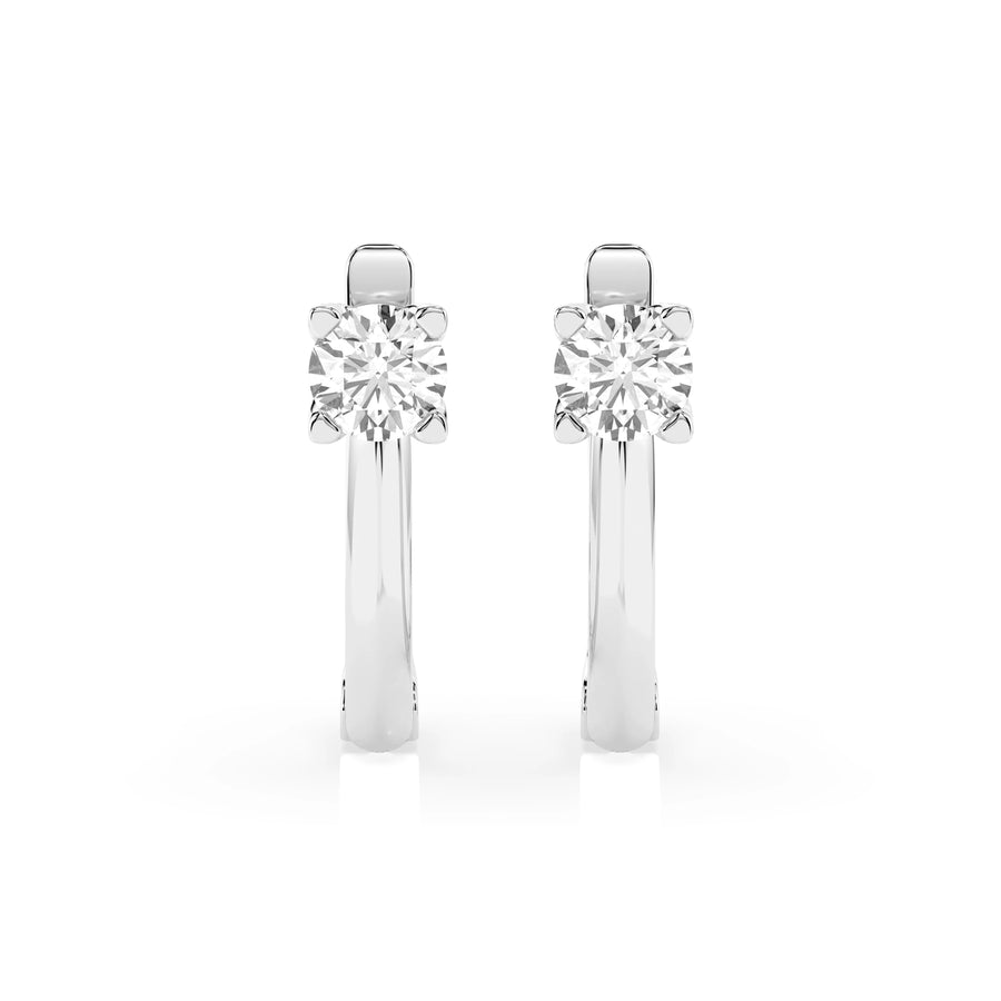 Solitaire English Lock Earring (Round), 0.6 ct — 102-10089(4.2)