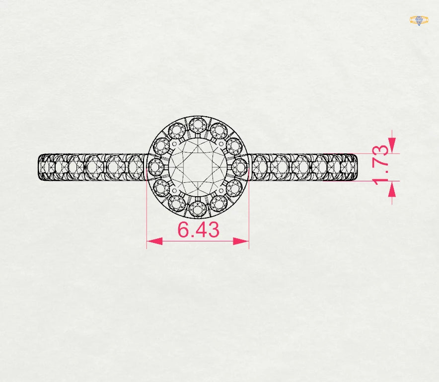 Solitaire Eternity Ring (Round), 0.2 ct — 101-10095(3.7)