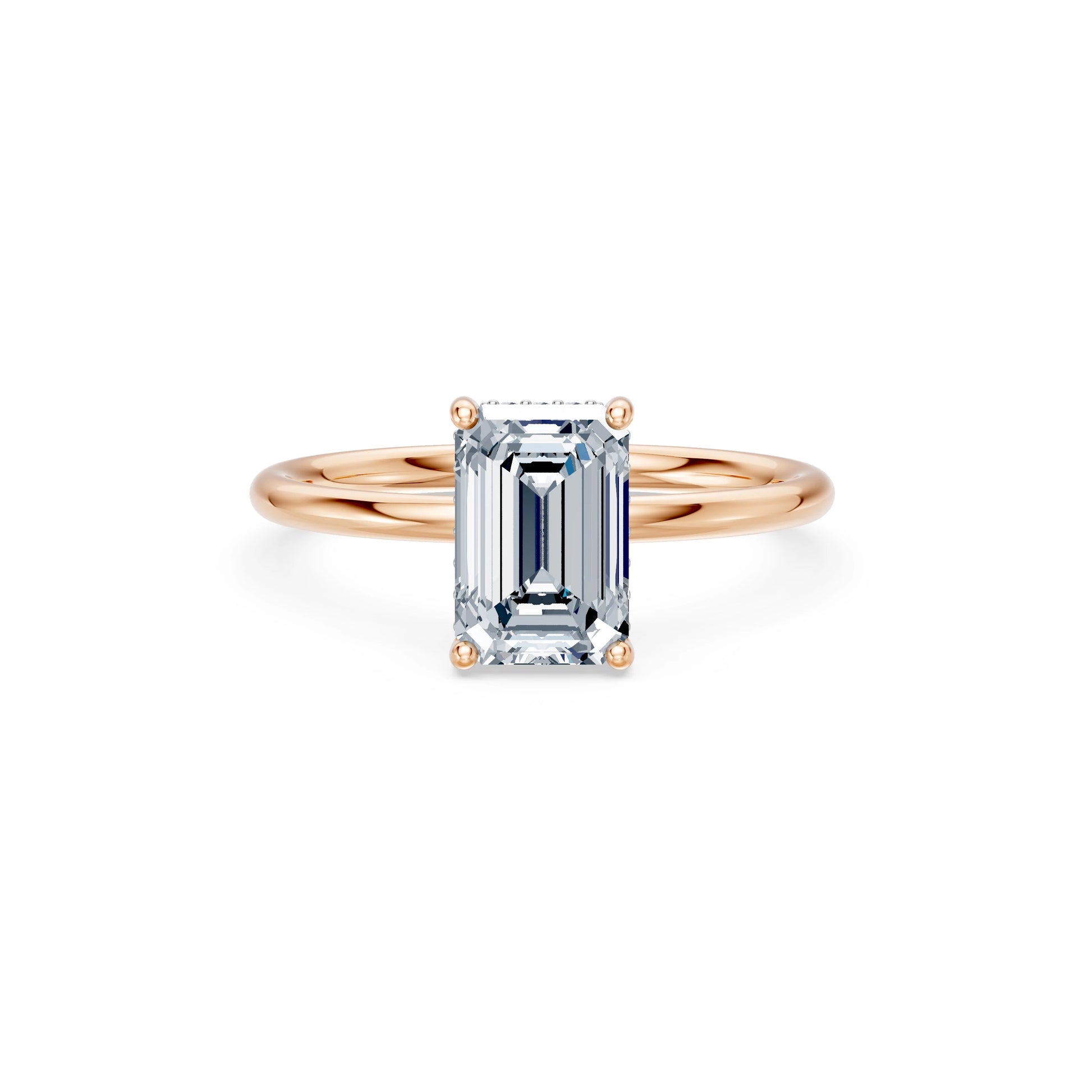 Emerald Lab Grown Diamond Micro Pave Engagement Ring 2.0ct by Qutahia Jewellery