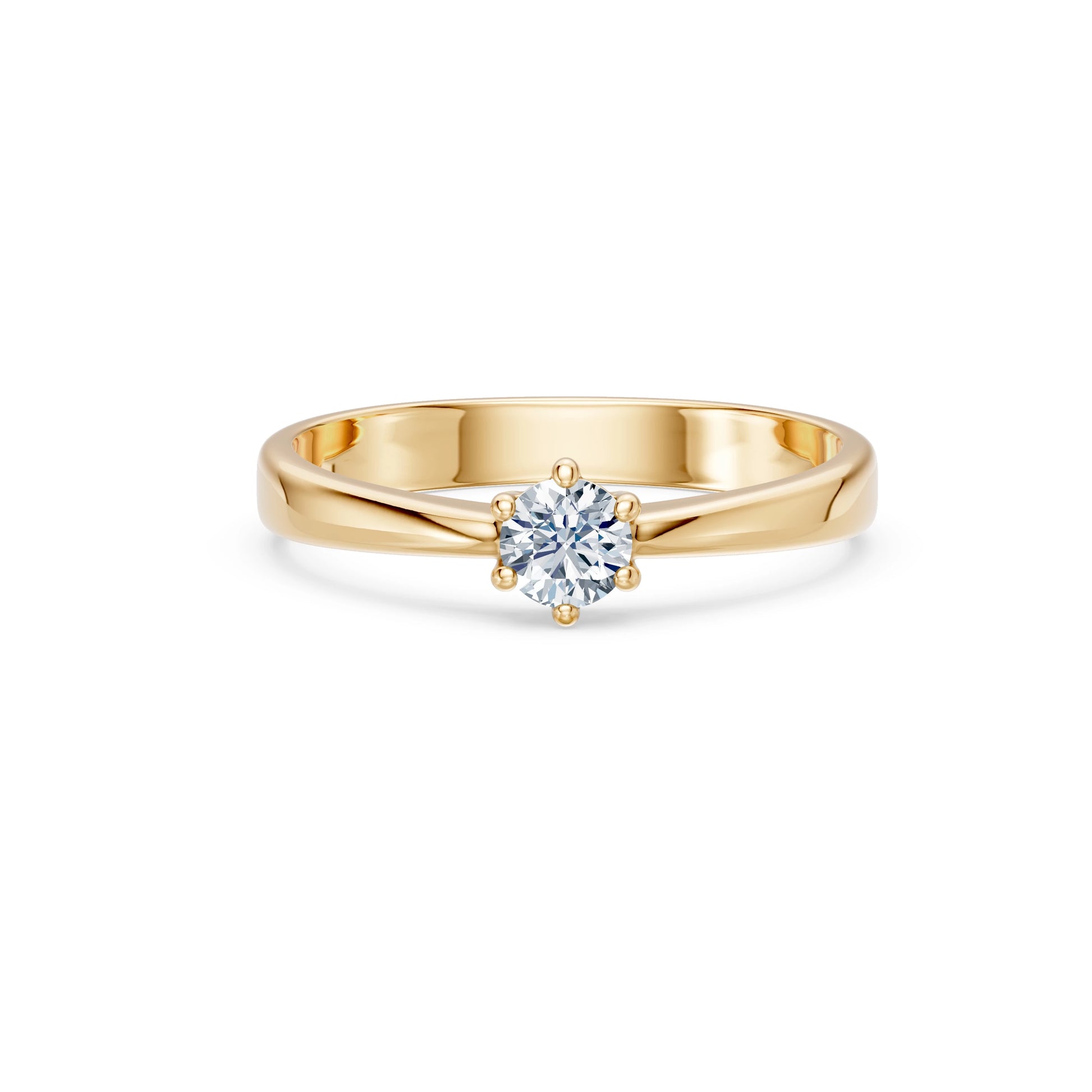 Round Brilliant Diamond Solitaire Engagement Ring 0.3ct by Qutahia Jewellery