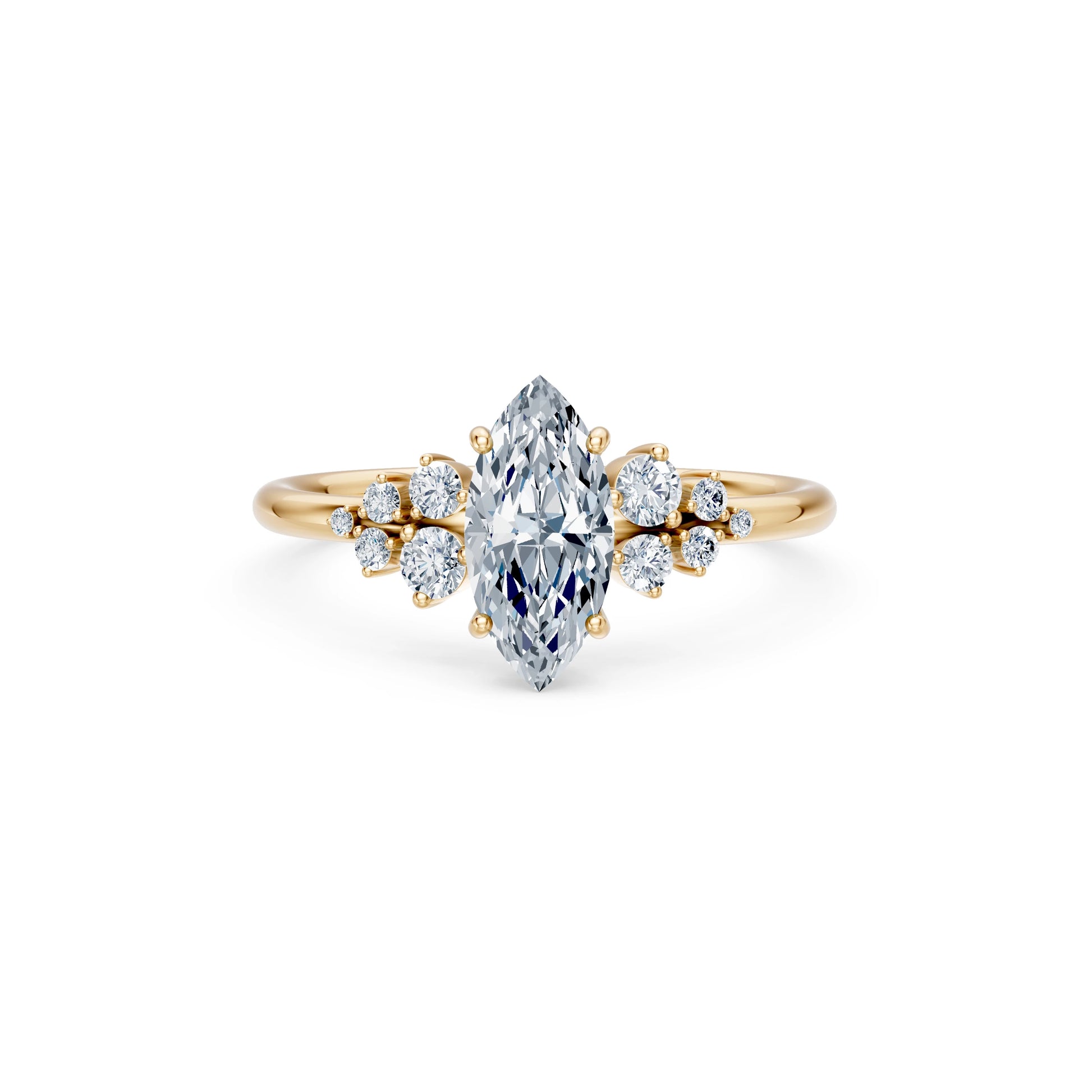 Marquise Lab Grown Diamond Classic Pave Eternity Ring 1.0ct by Qutahia Jewellery