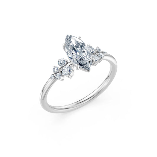 Marquise Lab Grown Diamond Classic Pave Eternity Ring 1.0ct by Qutahia Jewellery