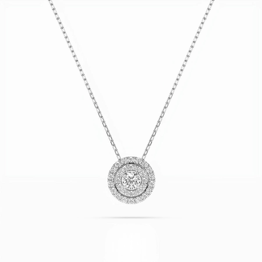 Illusion Diamond Necklace Round 0.09ct by Qutahia Jewellery