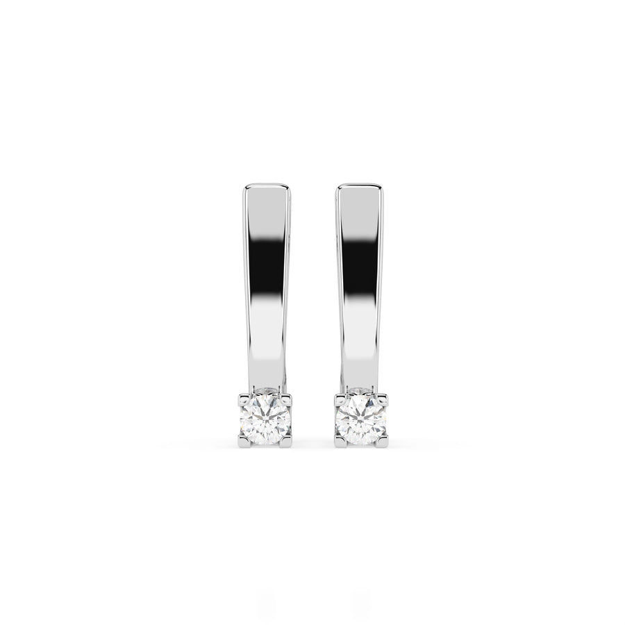 Small Diamond Earrings Round 0.15ct by Qutahia Jewellery