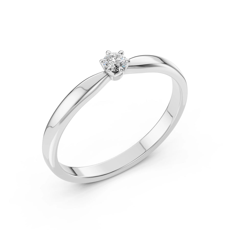 Solitaire Ring (Round), 0.1 ct — 101-10040(3.0)