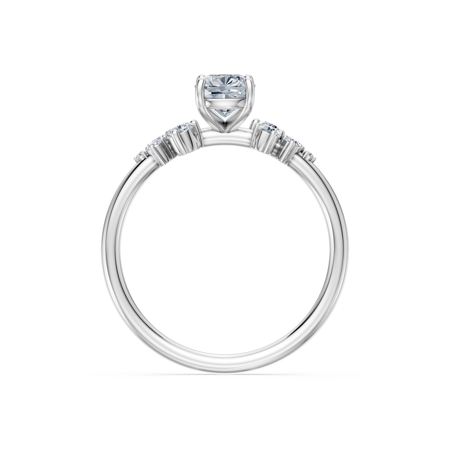 Cushion Lab Grown Diamond Classic Pave Eternity Ring 1.0ct by Qutahia Jewellery
