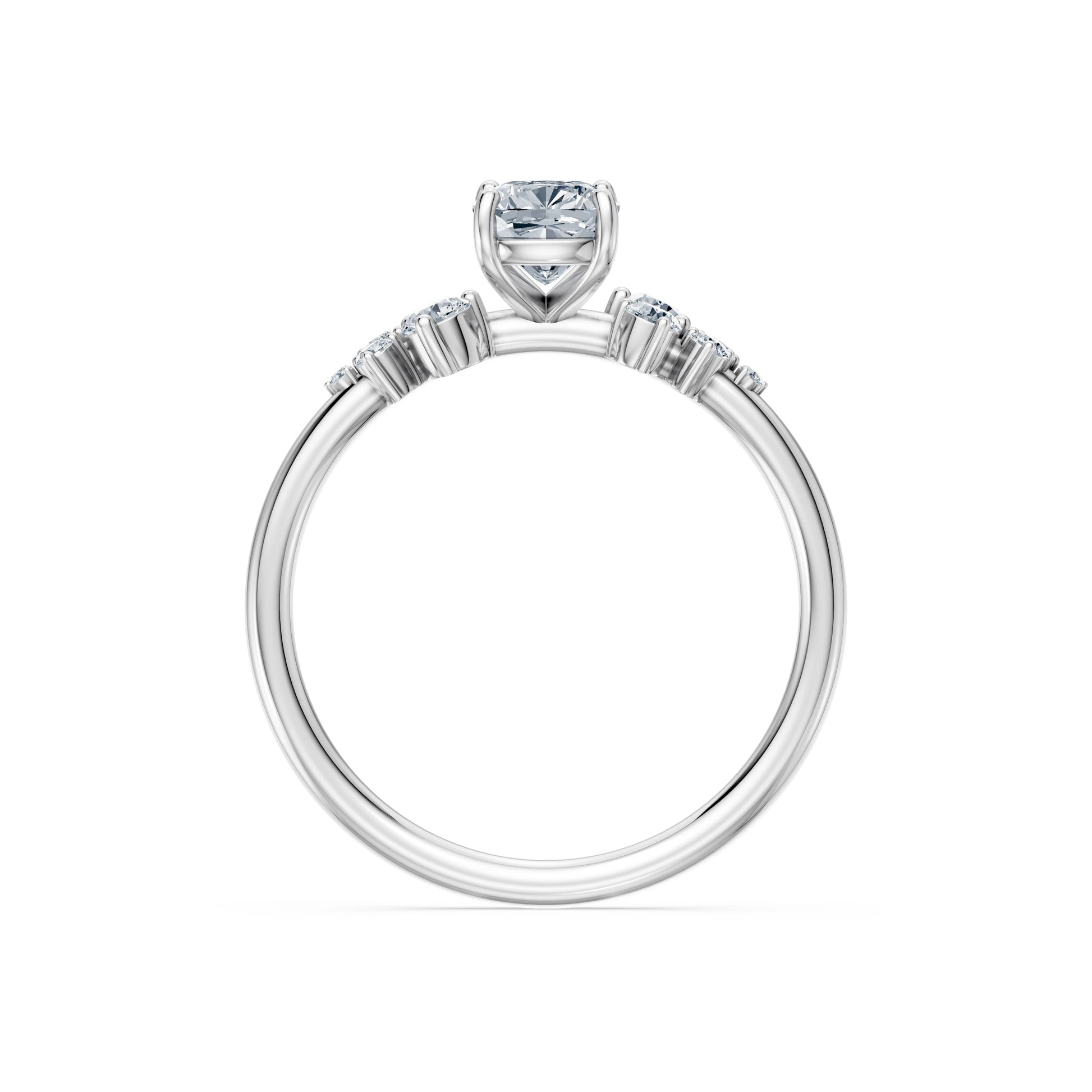 Cushion Lab Grown Diamond Classic Pave Eternity Ring 1.0ct by Qutahia Jewellery