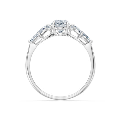 Oval Lab Grown Diamond Side Stone Eternity Ring 1.0ct by Qutahia Jewellery