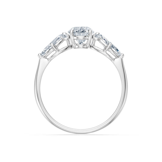 Oval Lab Grown Diamond Side Stone Eternity Ring 1.0ct by Qutahia Jewellery