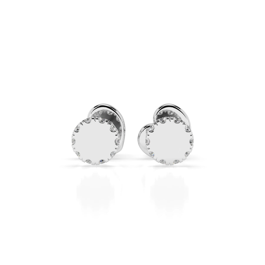 Small Diamond Earrings Round 0.1ct by Qutahia Jewellery