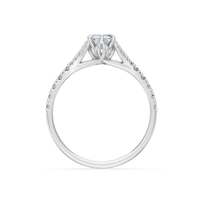 Emerald Lab Grown Diamond Micro Pave Eternity Ring 1.5ct by Qutahia Jewellery
