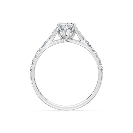 Emerald Lab Grown Diamond Micro Pave Eternity Ring 1.5ct by Qutahia Jewellery