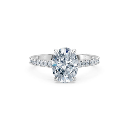 Oval Lab Grown Diamond Slim Pave Eternity Ring 2.0ct by Qutahia Jewellery