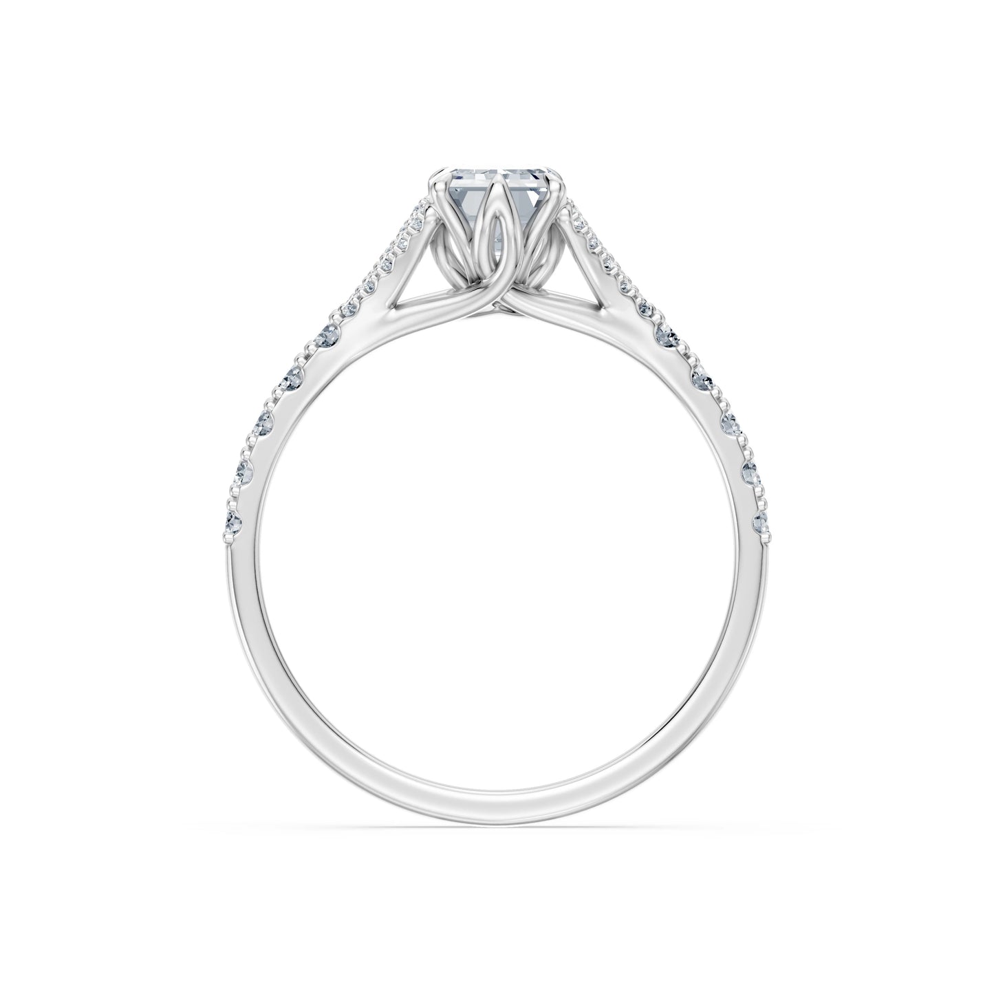 Emerald Lab Grown Diamond Micro Pave Eternity Ring 1.0ct by Qutahia Jewellery