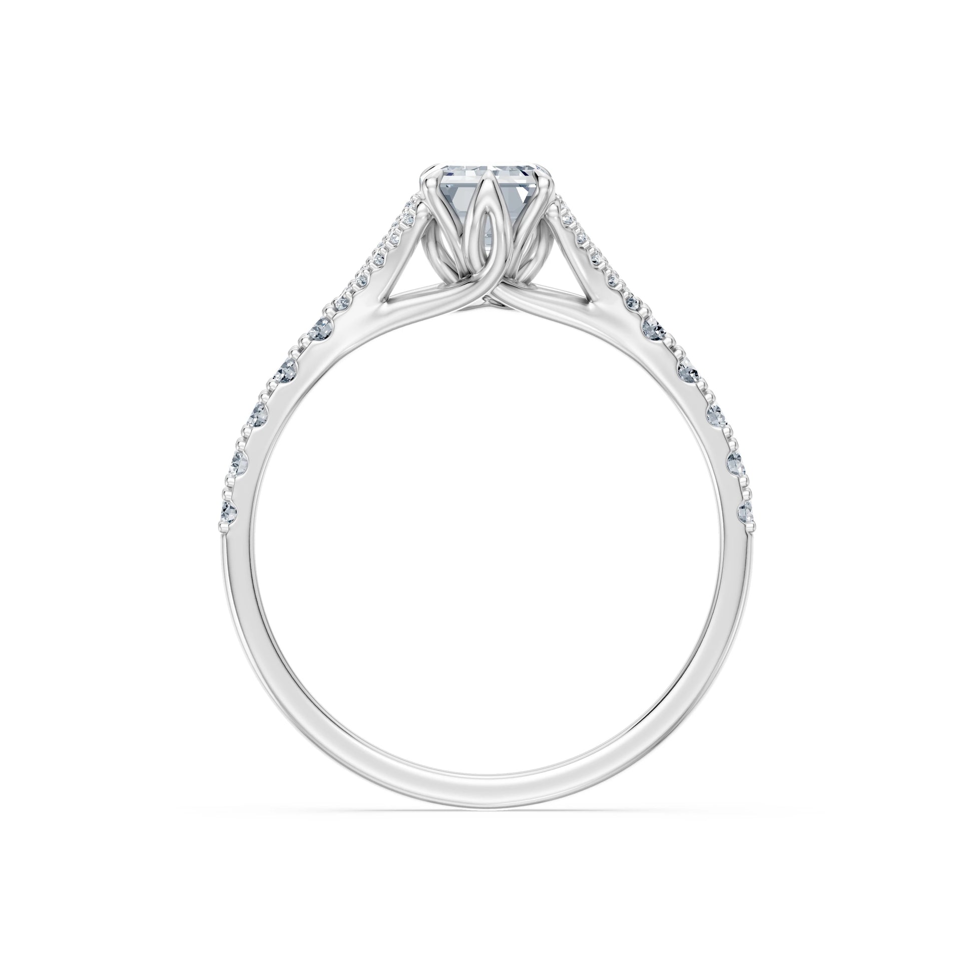 Emerald Lab Grown Diamond Micro Pave Eternity Ring 1.0ct by Qutahia Jewellery