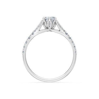 Emerald Lab Grown Diamond Micro Pave Eternity Ring 1.0ct by Qutahia Jewellery