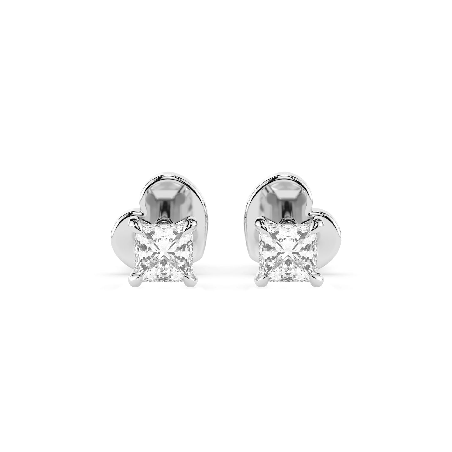 Solitaire Butterfly Earring (Princess), 0.34 ct — 102-10113(3.0)PR