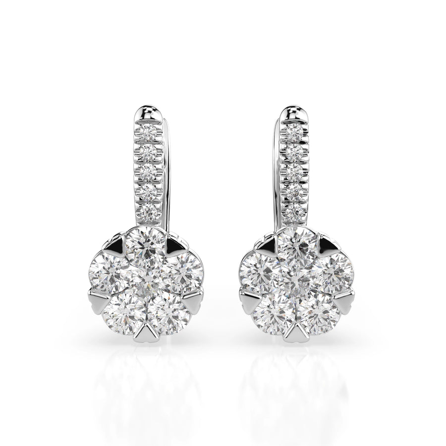 Illusion Diamond Earrings Round 0.3ct by Qutahia Jewellery
