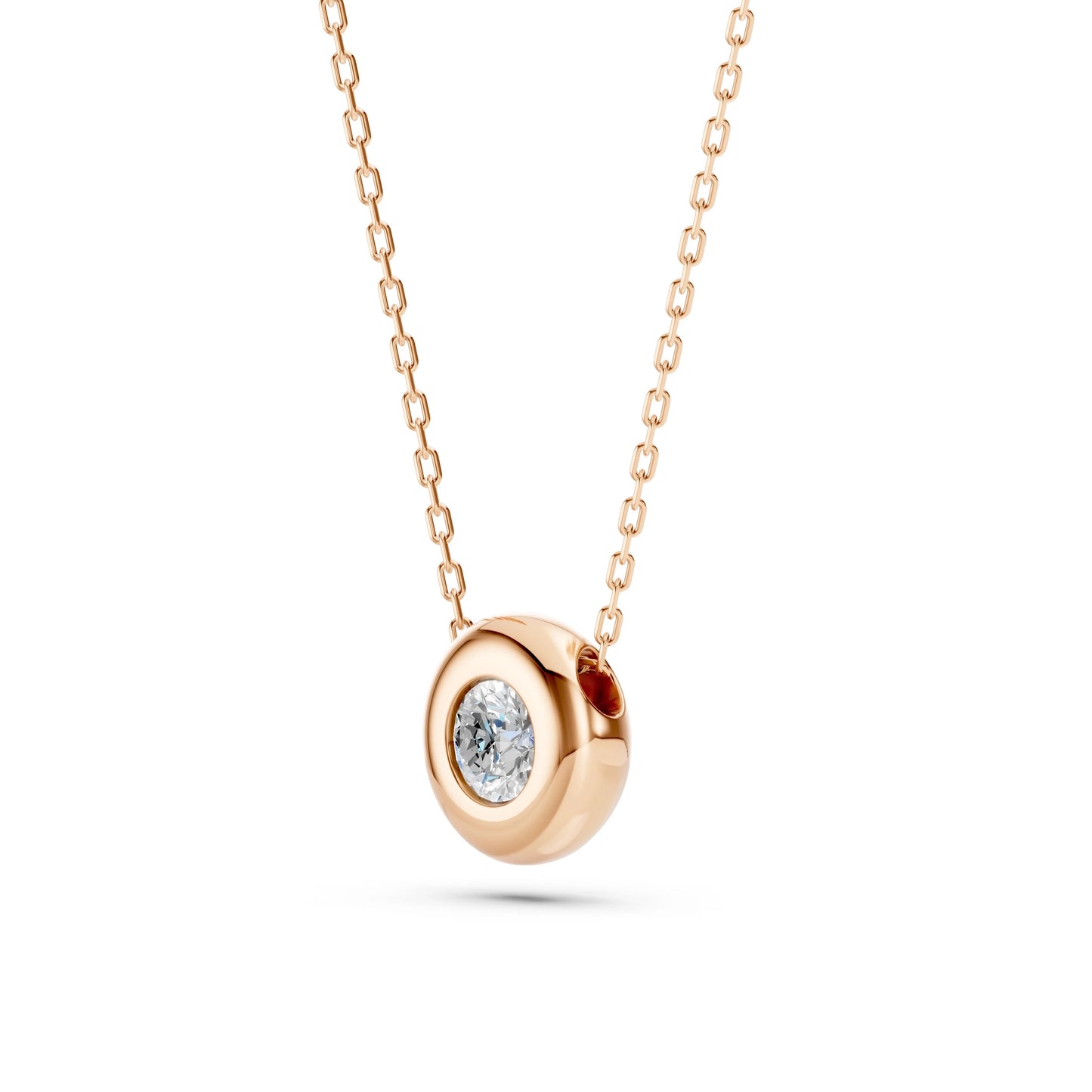 Solitaire Necklace (Round), 0.15 ct — 104-10007(3.4)
