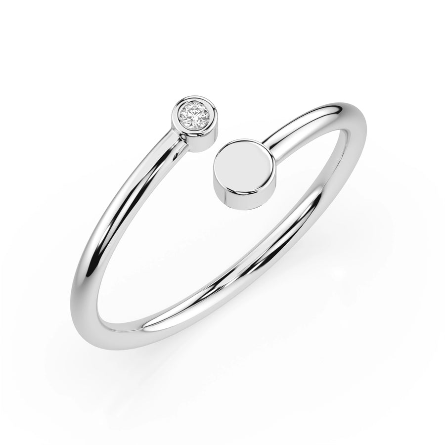 Minimalist Diamond Ring Round 0.02ct by Qutahia Jewellery