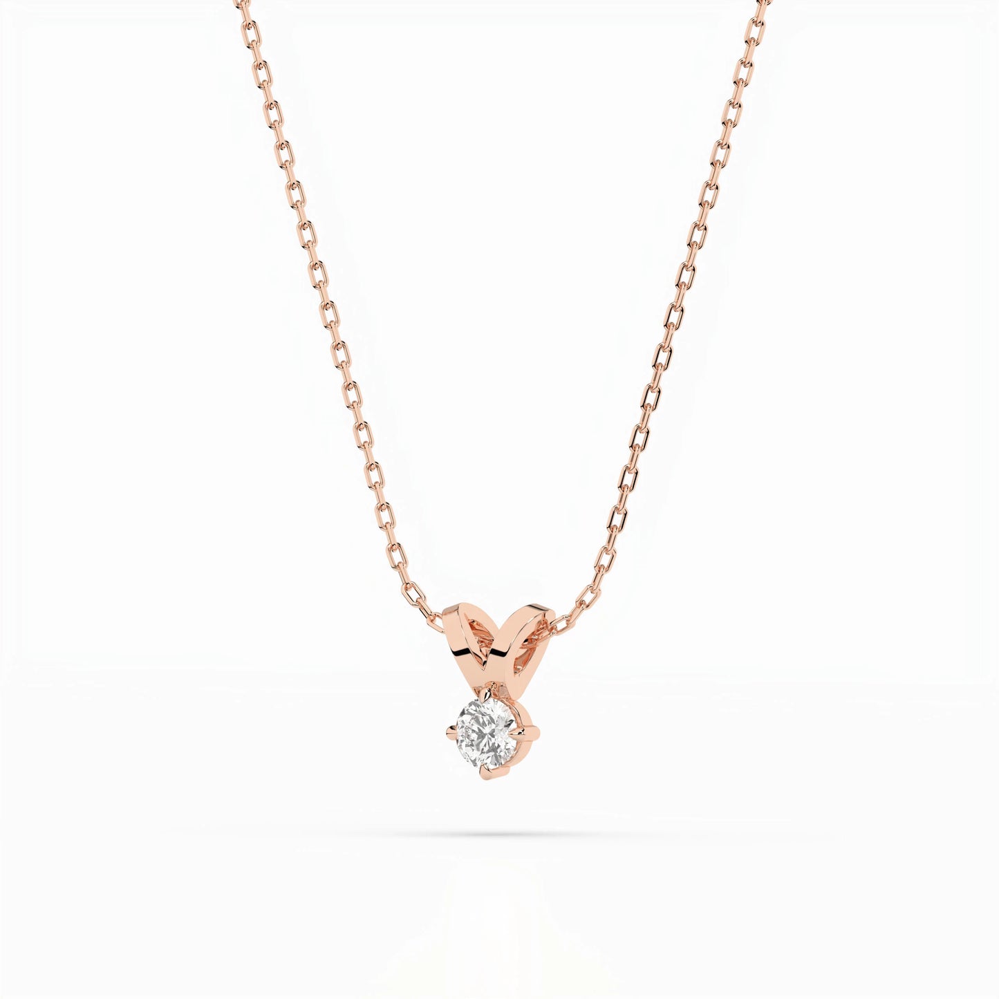 Solitaire Necklace (Round), 0.1 ct — 104-10037(3.0)